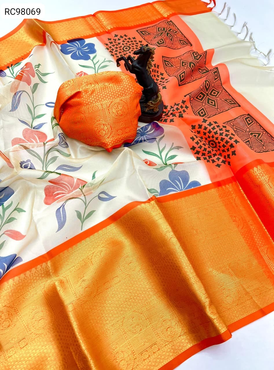 Premium Floral Organza Tissue Saree – Fresh Arrival.