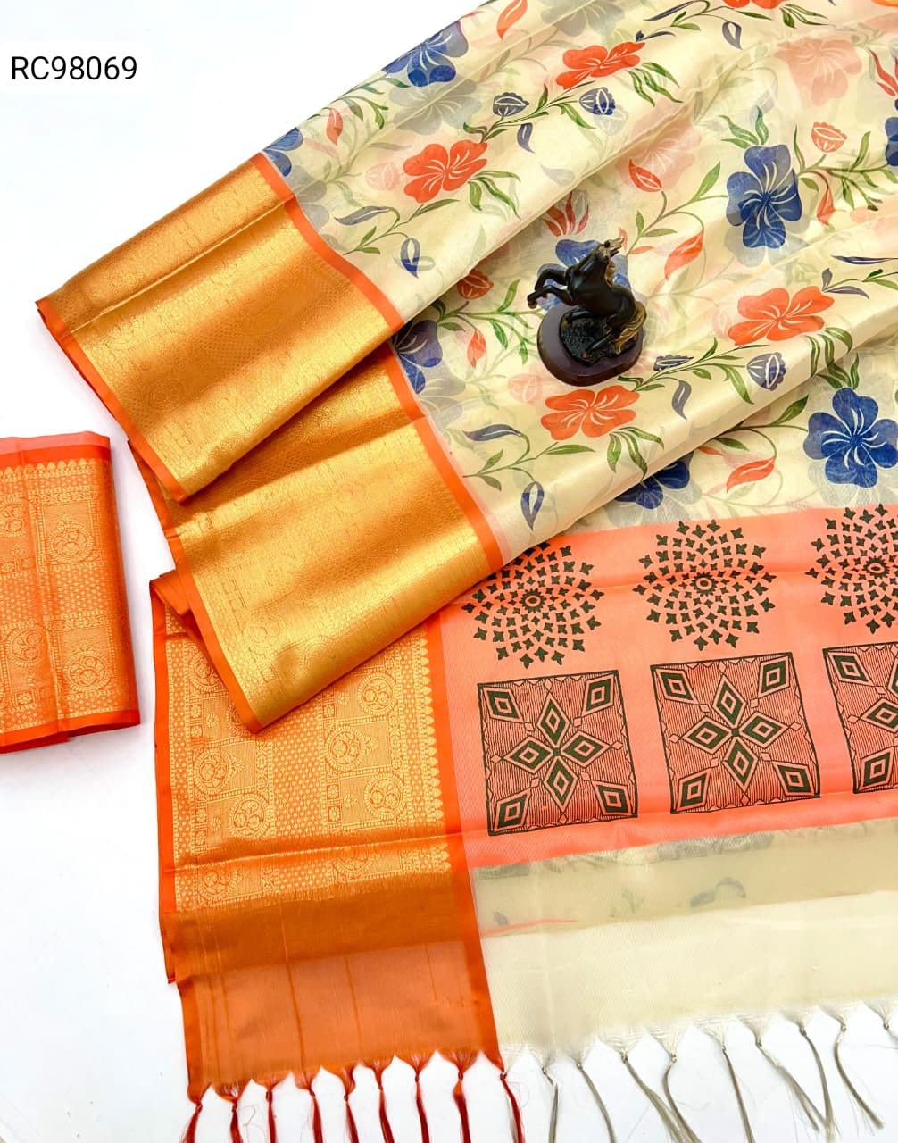 Premium Floral Organza Tissue Saree – Fresh Arrival.