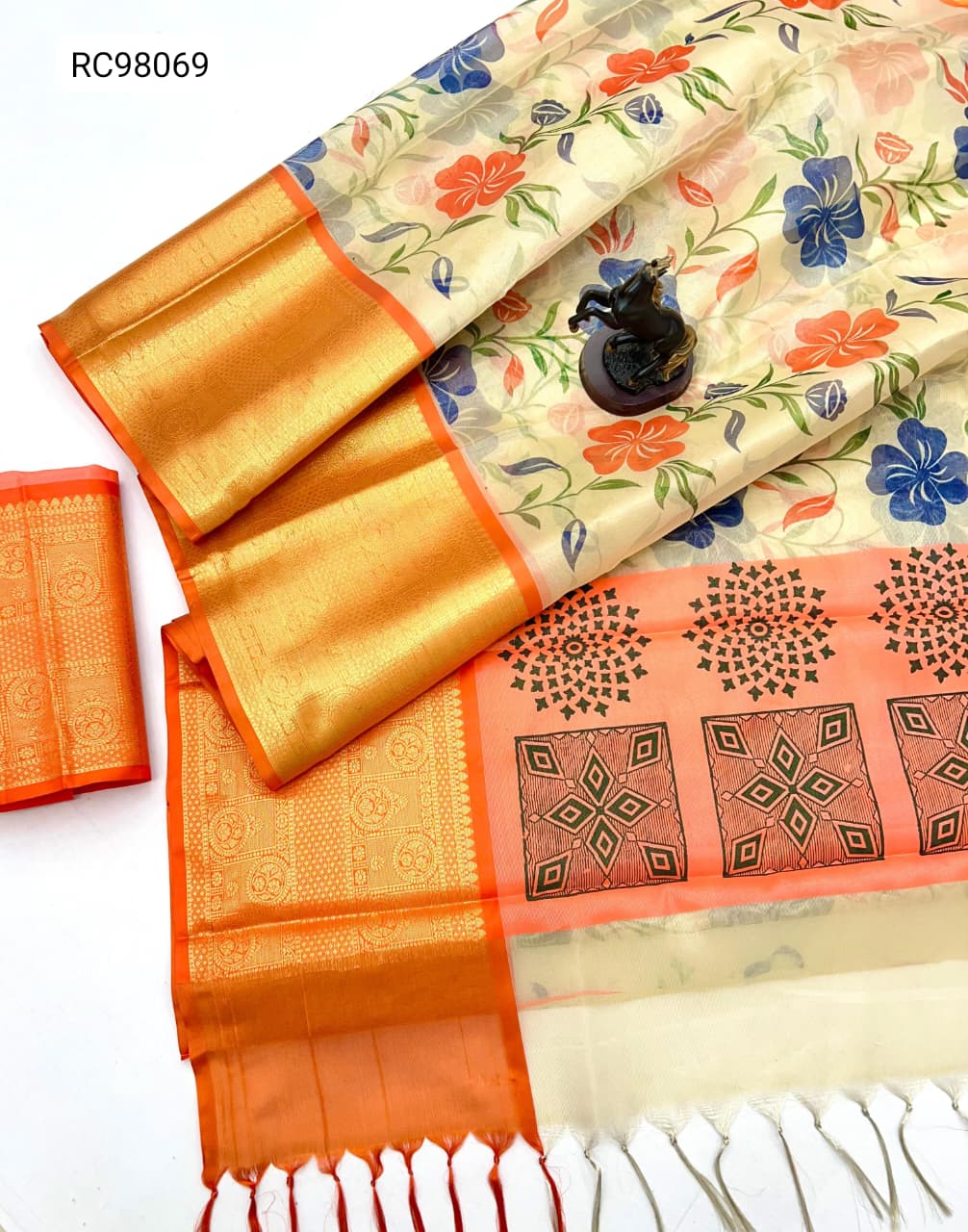 Premium Floral Organza Tissue Saree – Fresh Arrival.