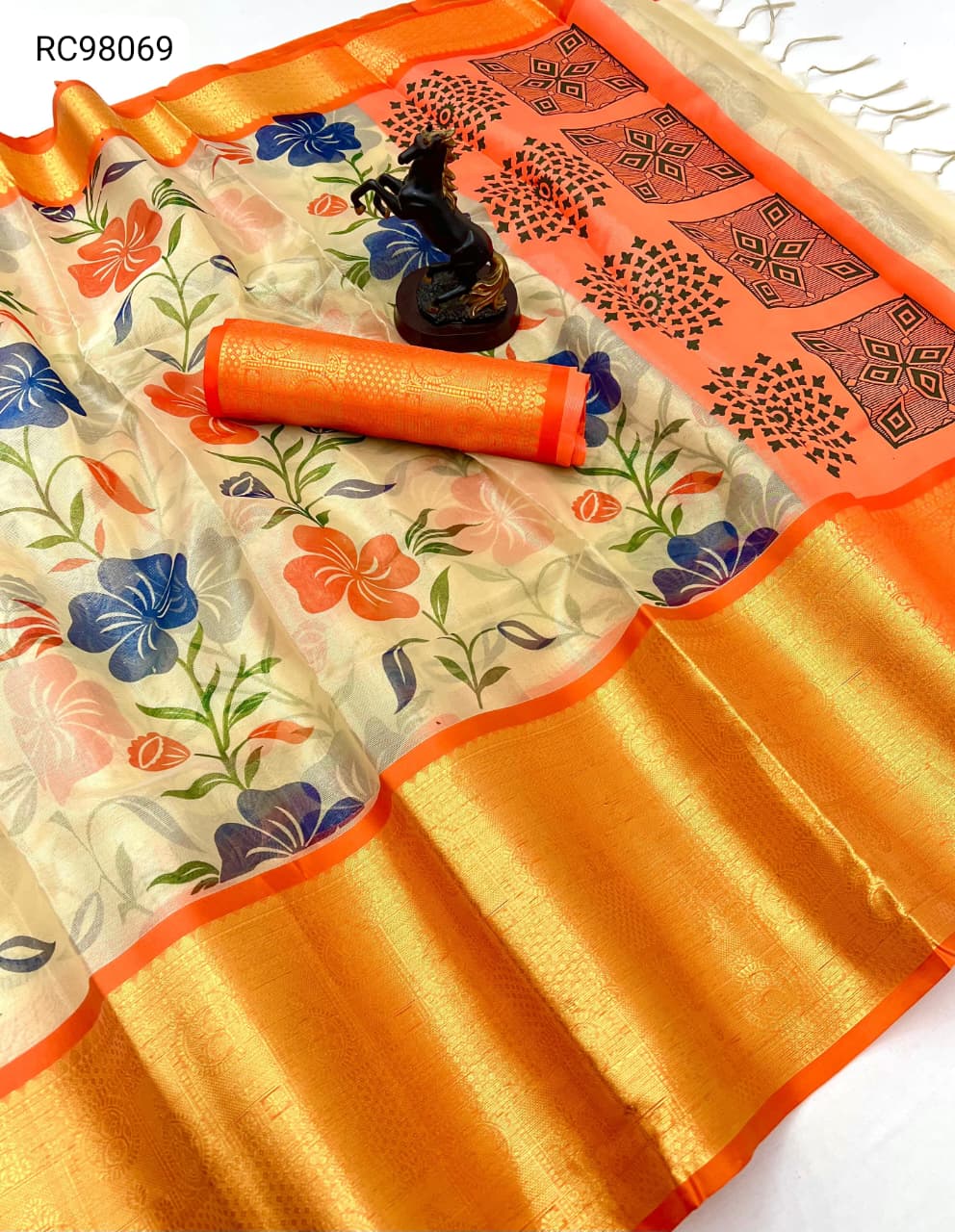Premium Floral Organza Tissue Saree – Fresh Arrival.