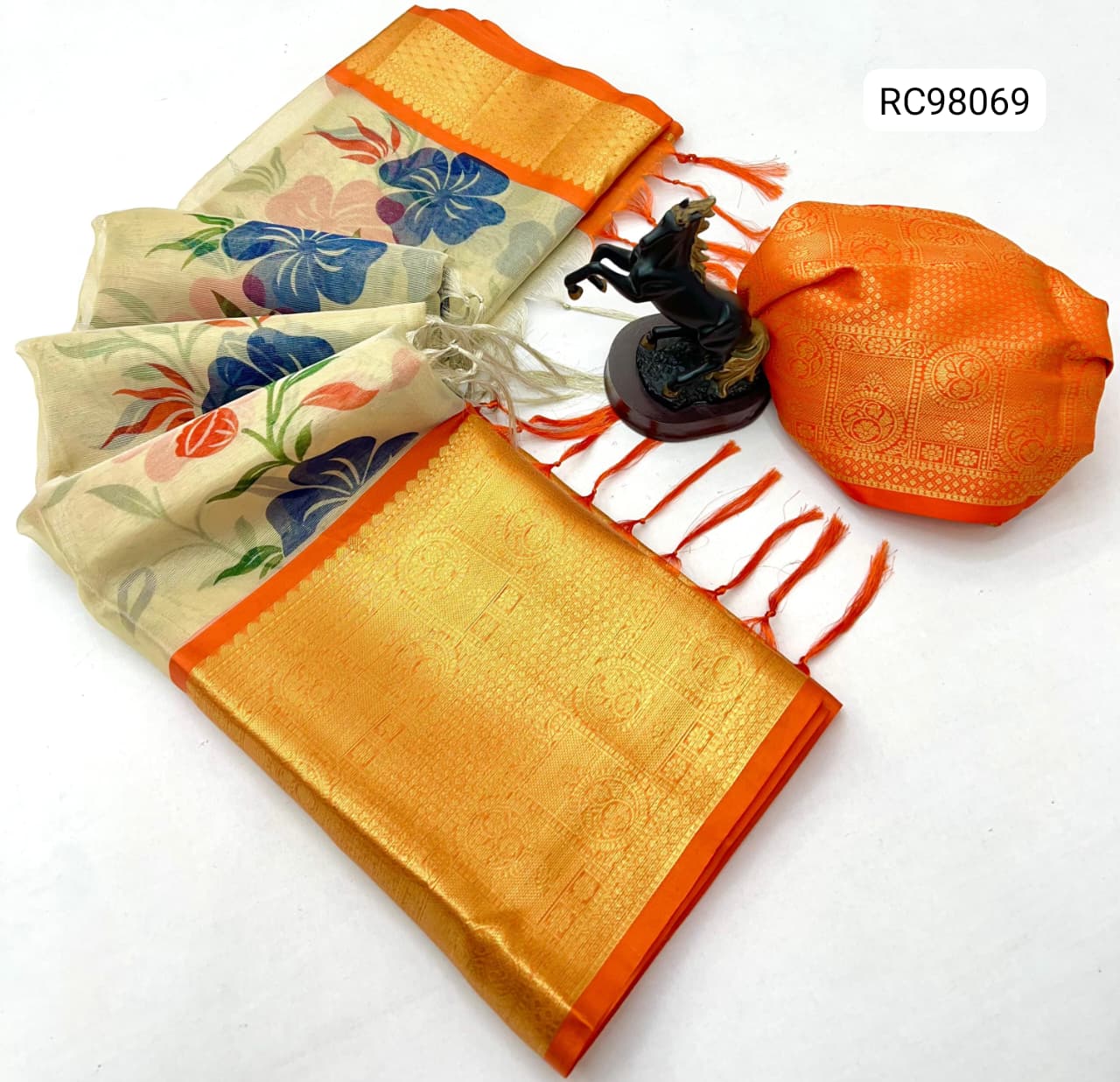 Premium Floral Organza Tissue Saree – Fresh Arrival.