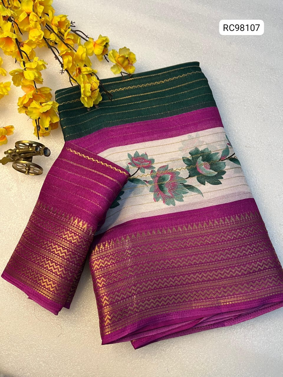 Heavy Mysore Silk Saree – Two Tone Padding Border