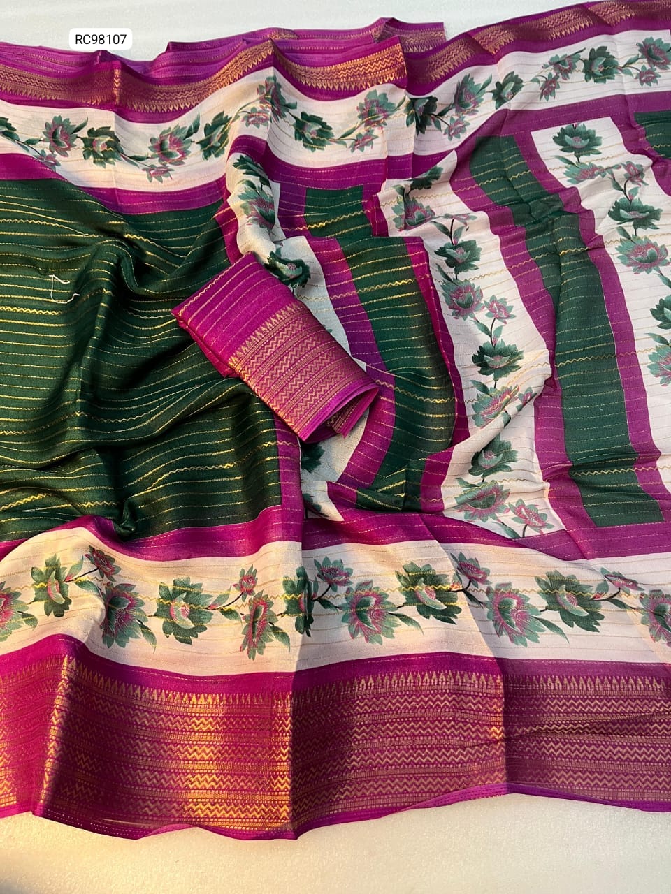 Heavy Mysore Silk Saree – Two Tone Padding Border