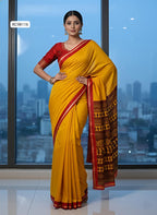 Heavy Crackle Silk Saree – Jacquard Border & Matched Blouse