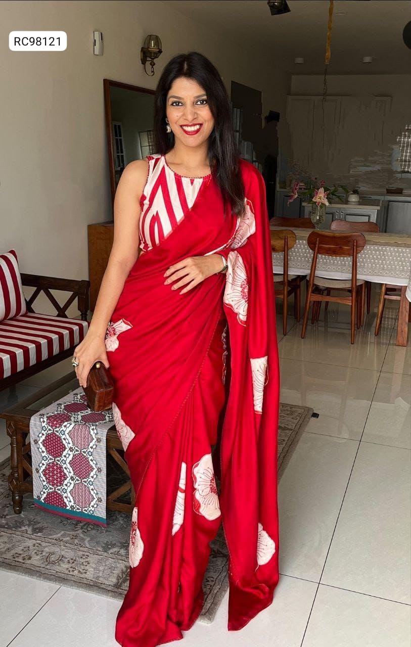 Super Hit Semi Gajji Silk Saree – Ajrakh Rich Pallu