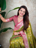 Premium Banarasi Soft Silk Saree – Meenakari Jaal