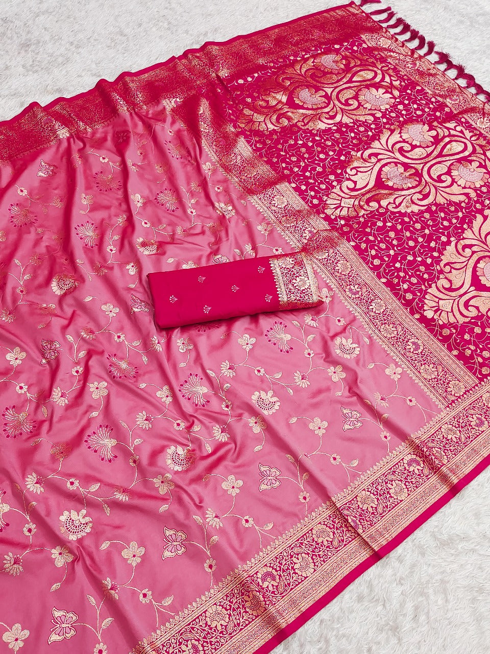 Premium Banarasi Soft Silk Saree – Meenakari Jaal