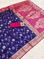 Premium Banarasi Soft Silk Saree – Meenakari Jaal