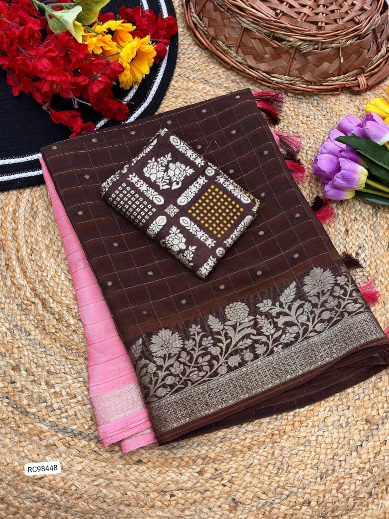 Viscose Chinon Weaving Saree