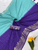 Viscose Chinon Weaving Saree