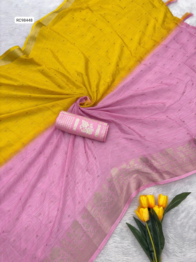Viscose Chinon Weaving Saree