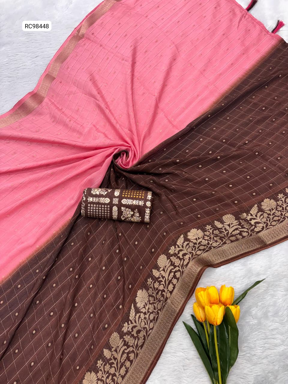 Viscose Chinon Weaving Saree