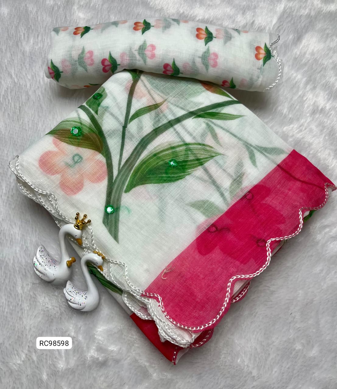 Soft Linen Brush Print Saree