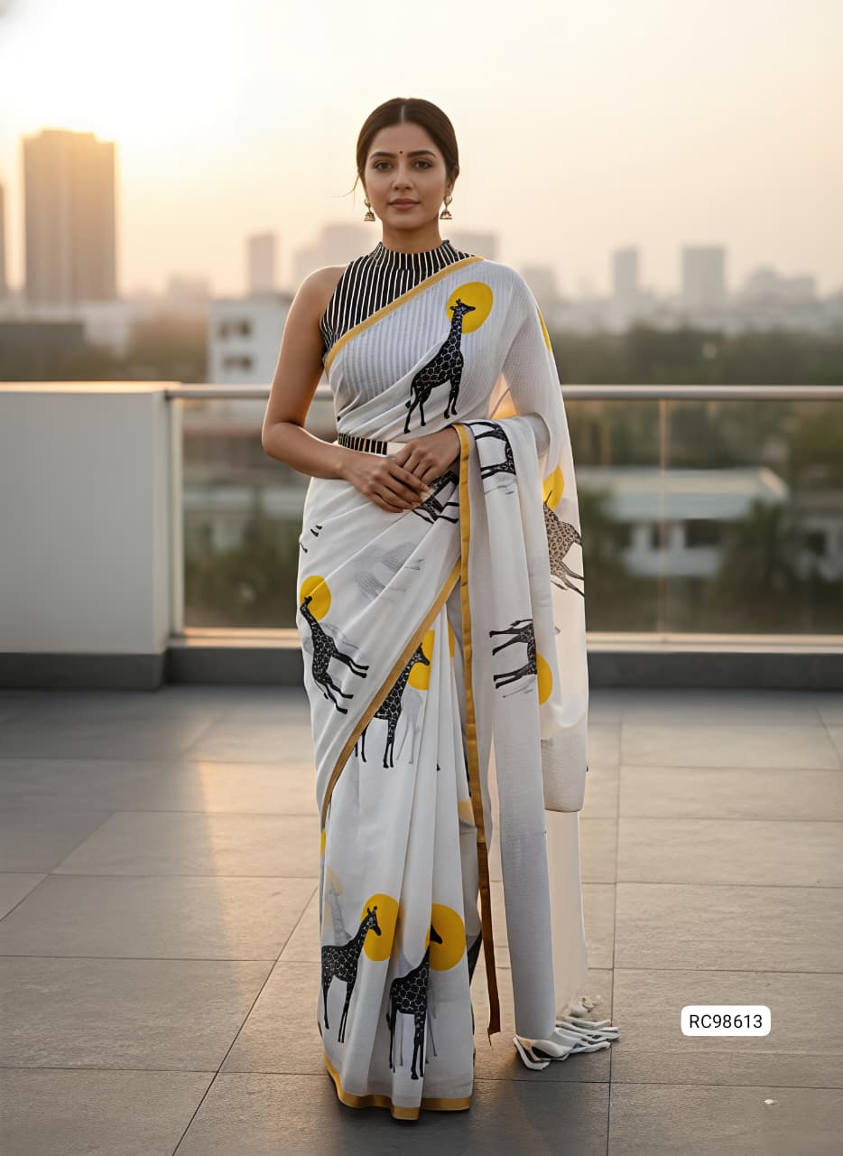 Heavy Linen Blooming Saree