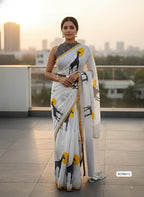 Heavy Linen Blooming Saree