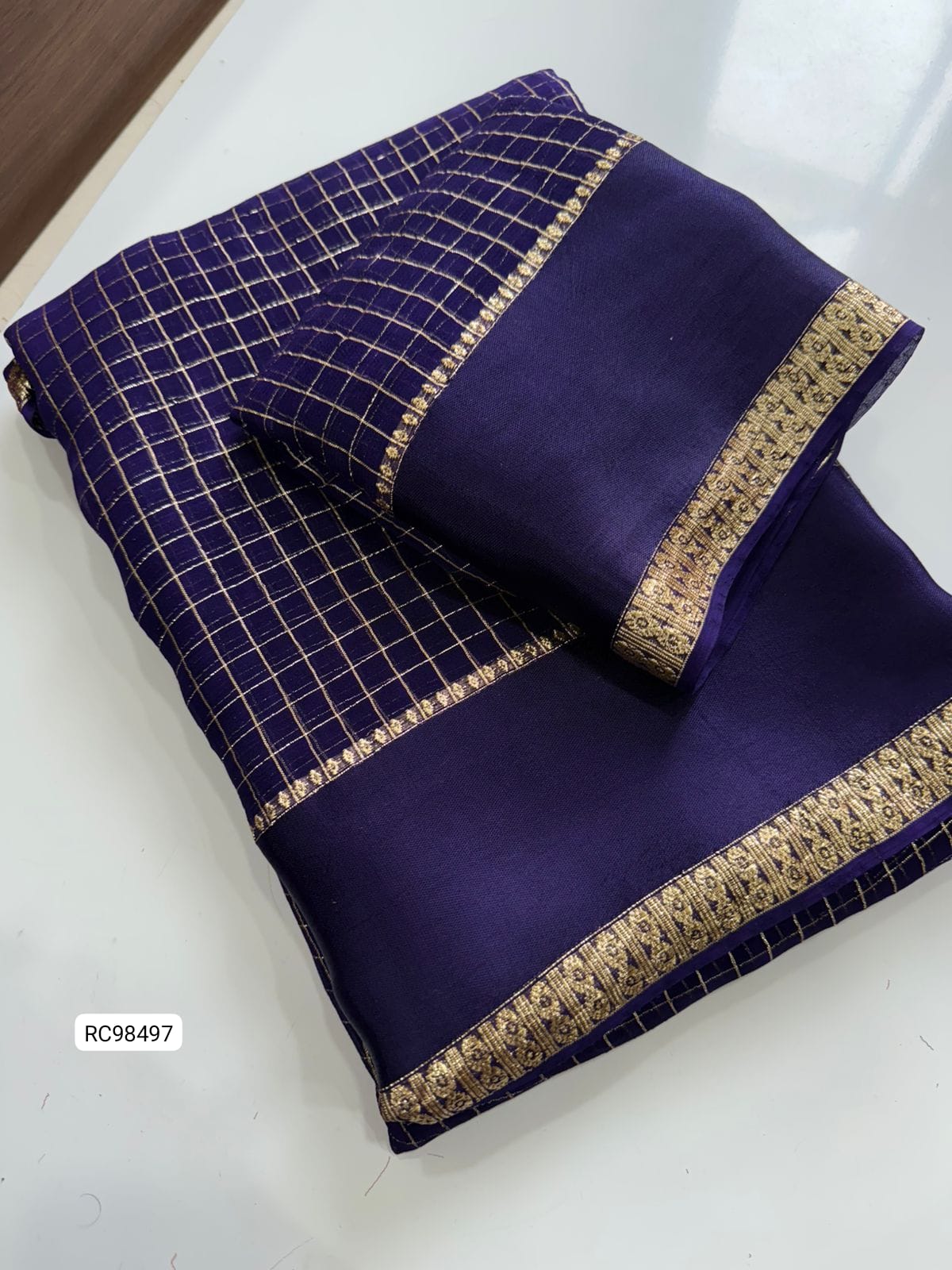 Pure Viscose Chex Saree