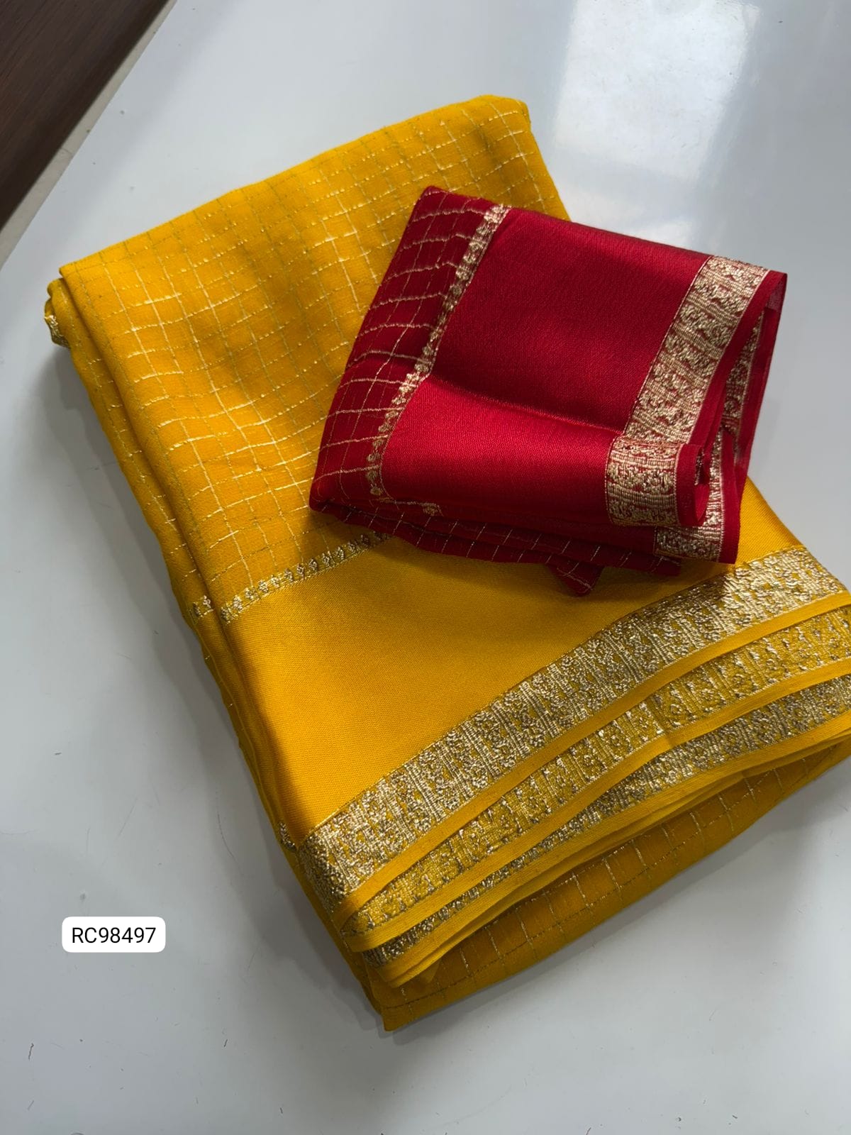 Pure Viscose Chex Saree
