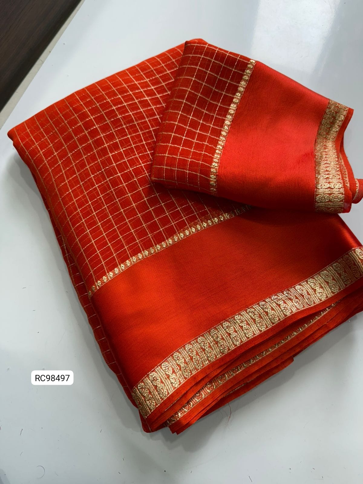 Pure Viscose Chex Saree