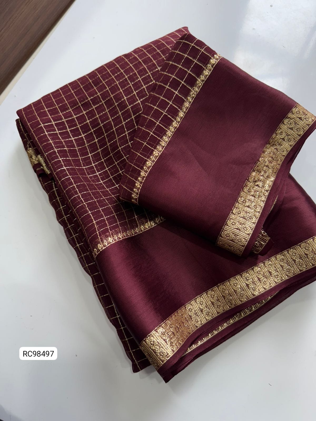 Pure Viscose Chex Saree
