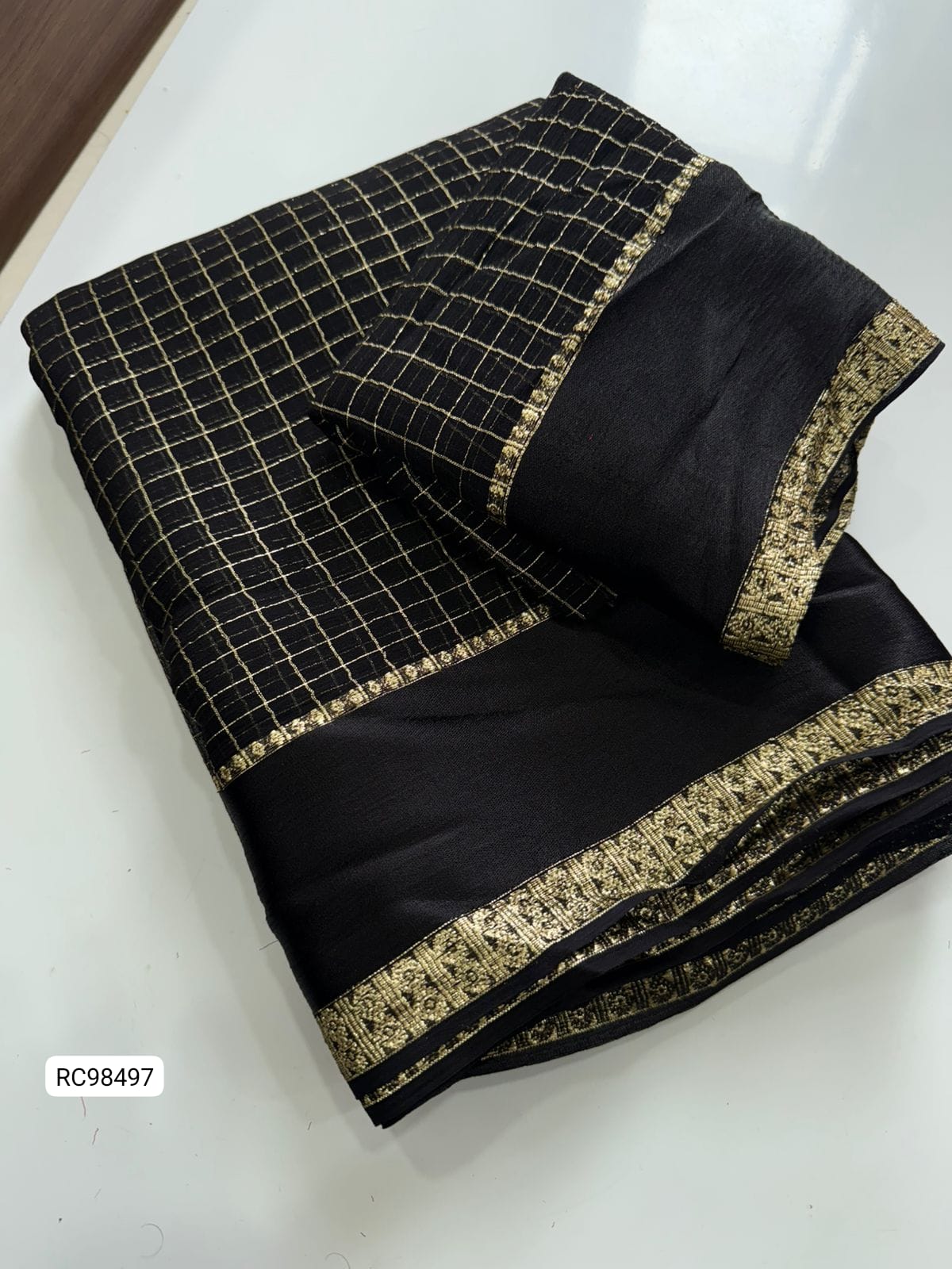 Pure Viscose Chex Saree