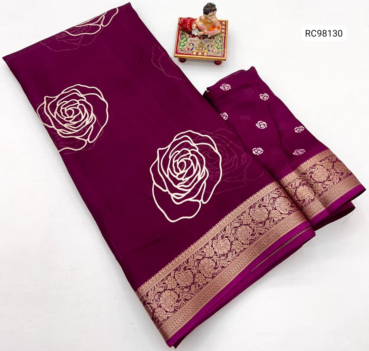 Pure Calcutta Moss Mellow Georgette Sarees