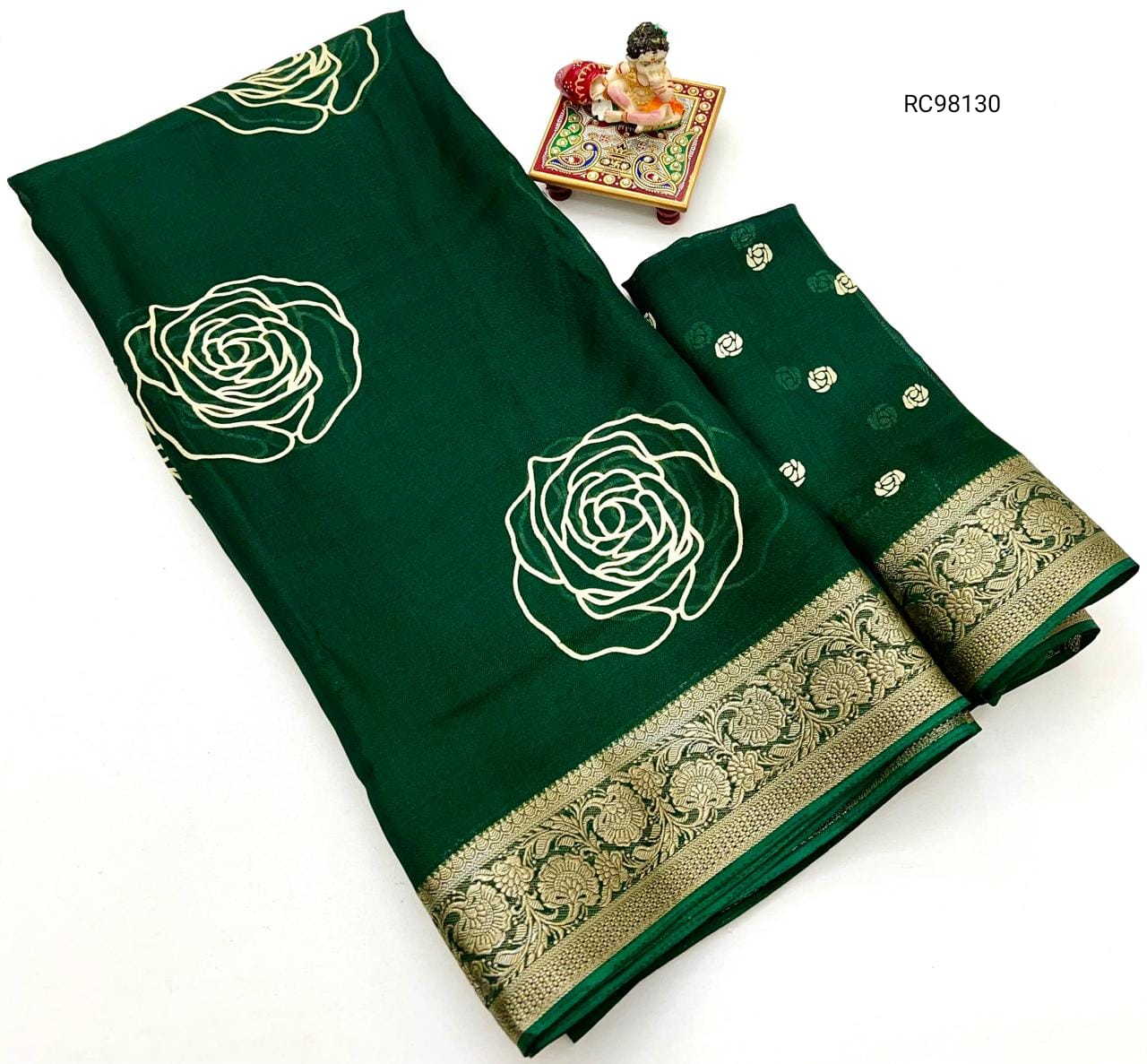 Pure Calcutta Moss Mellow Georgette Sarees