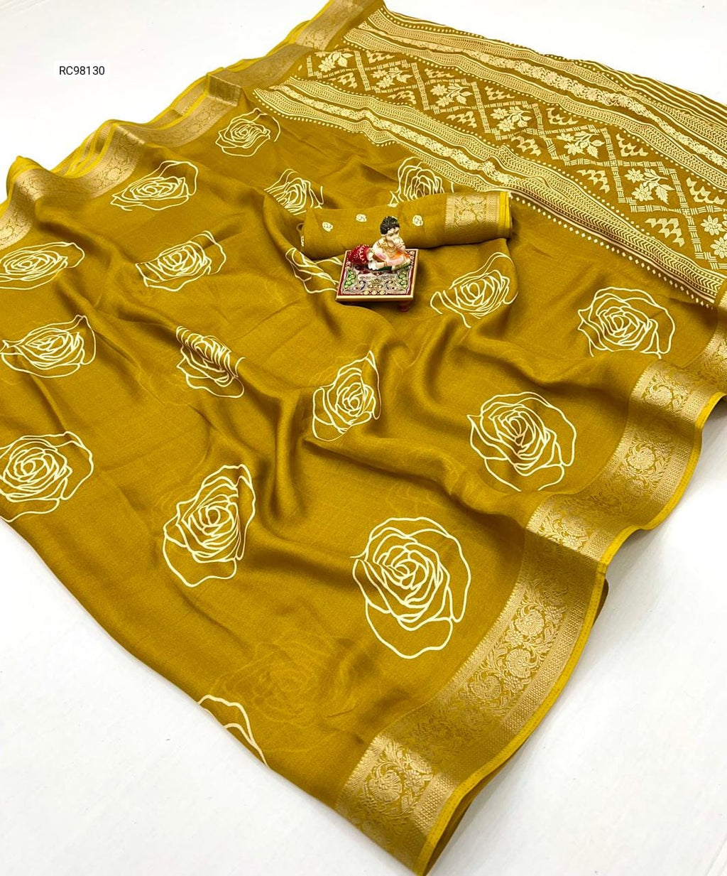 Pure Calcutta Moss Mellow Georgette Sarees