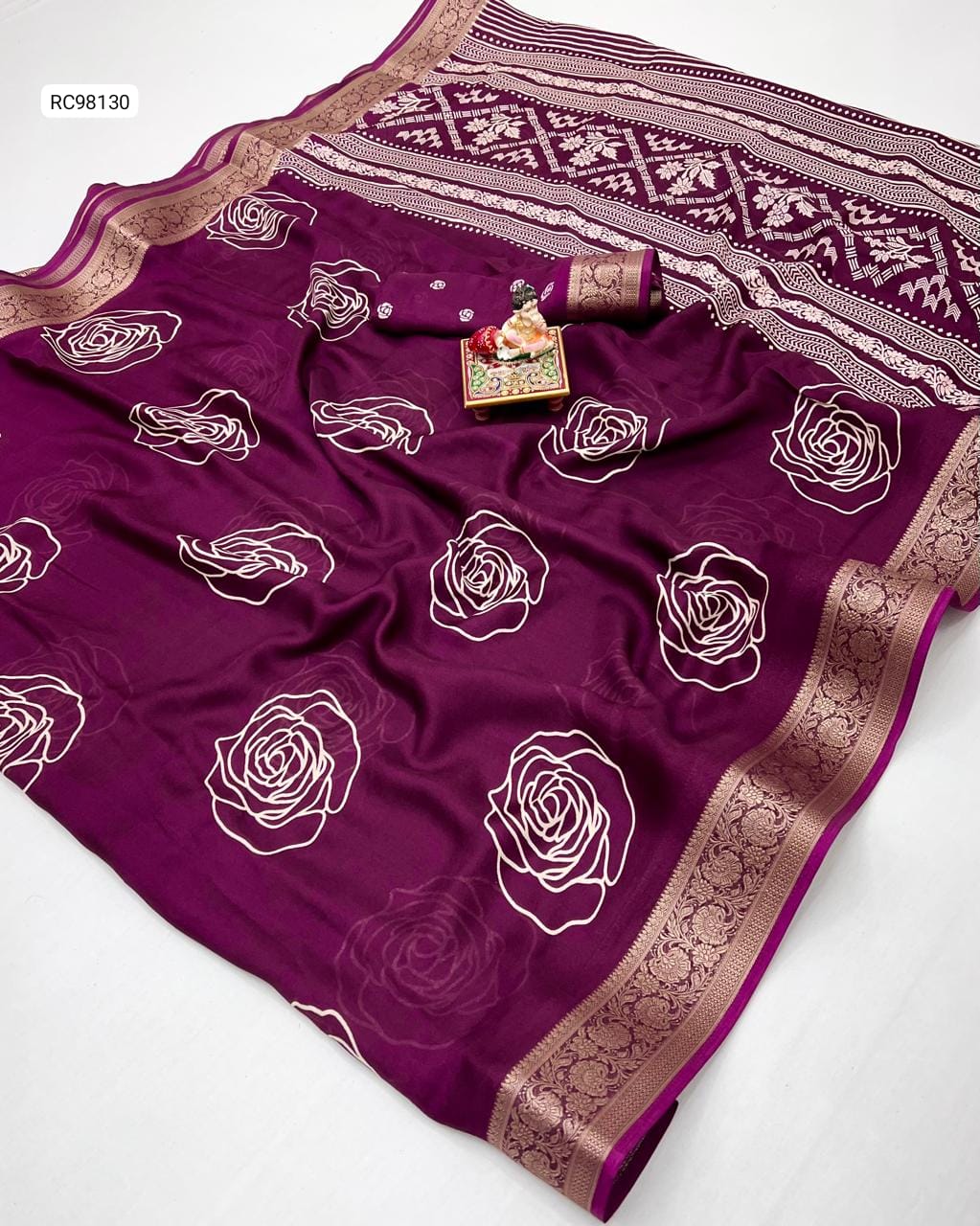 Pure Calcutta Moss Mellow Georgette Sarees