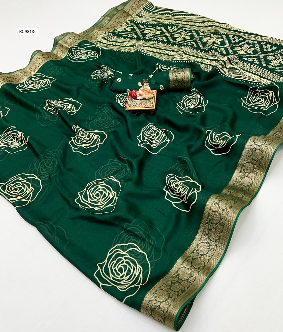 Pure Calcutta Moss Mellow Georgette Sarees