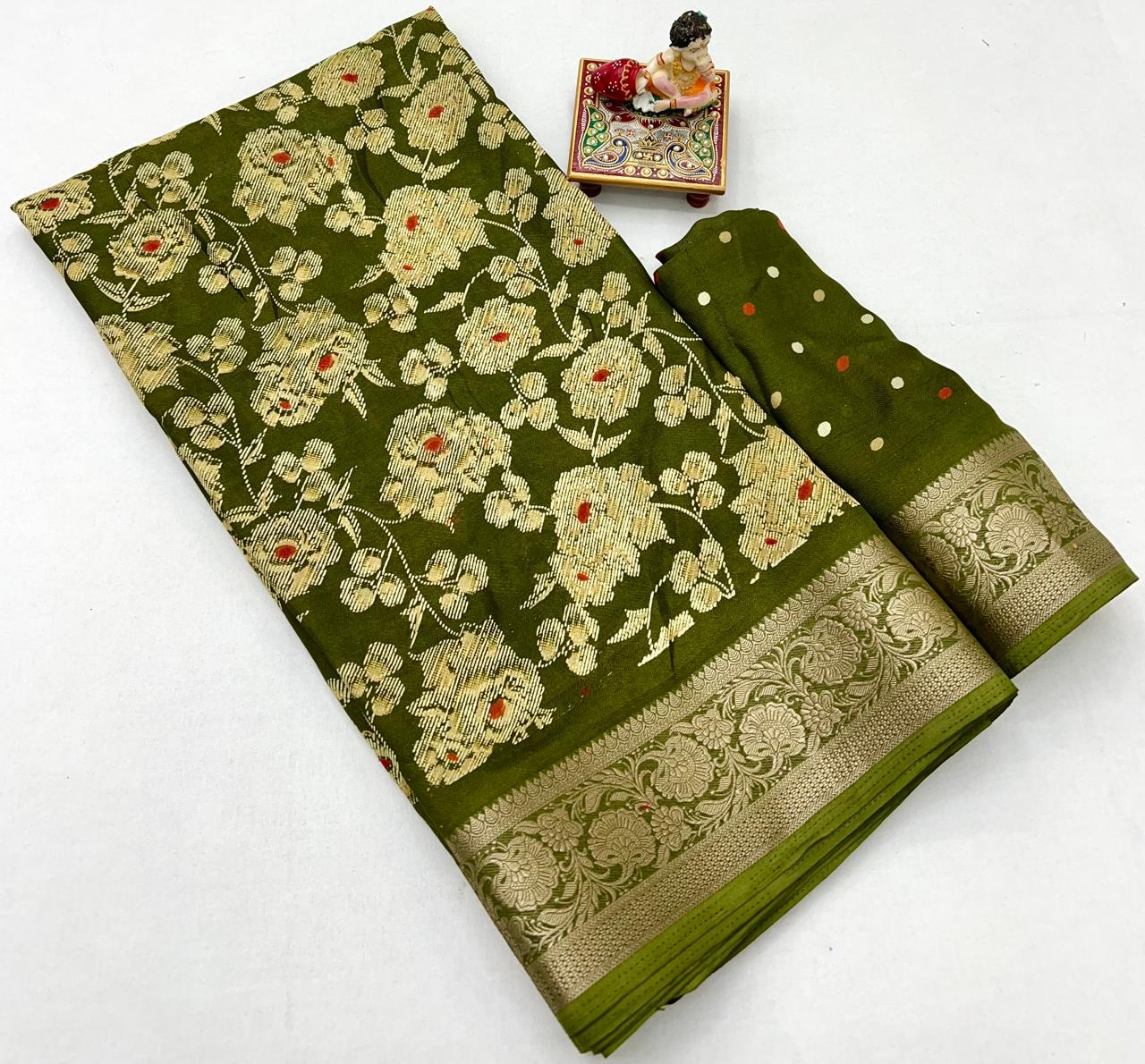 Pure Calcutta Moss Mellow Georgette Sarees