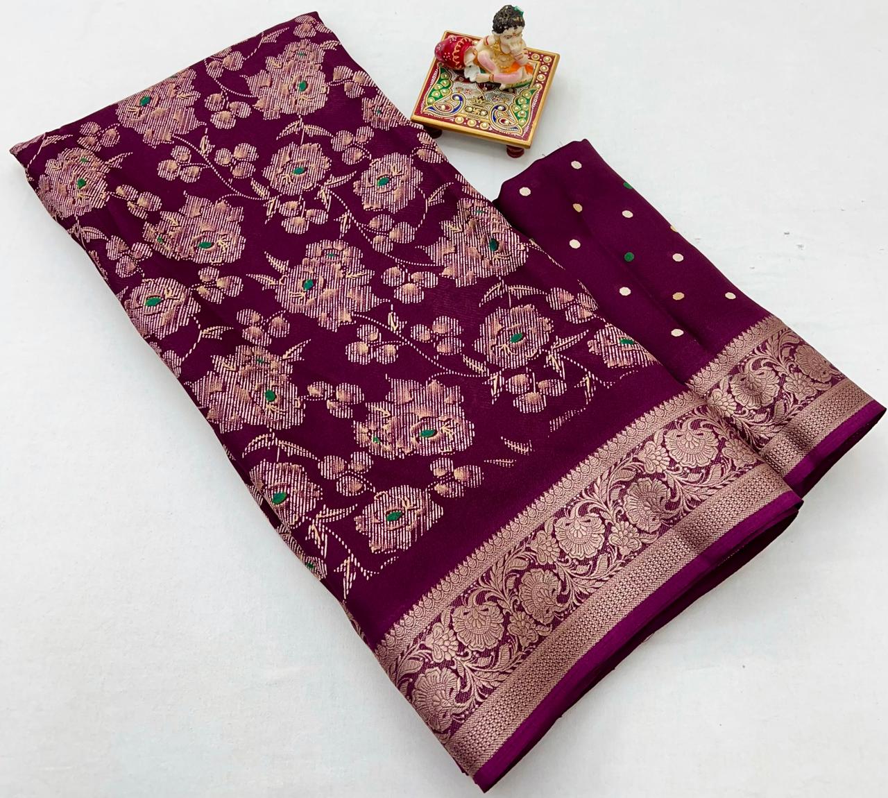 Pure Calcutta Moss Mellow Georgette Sarees