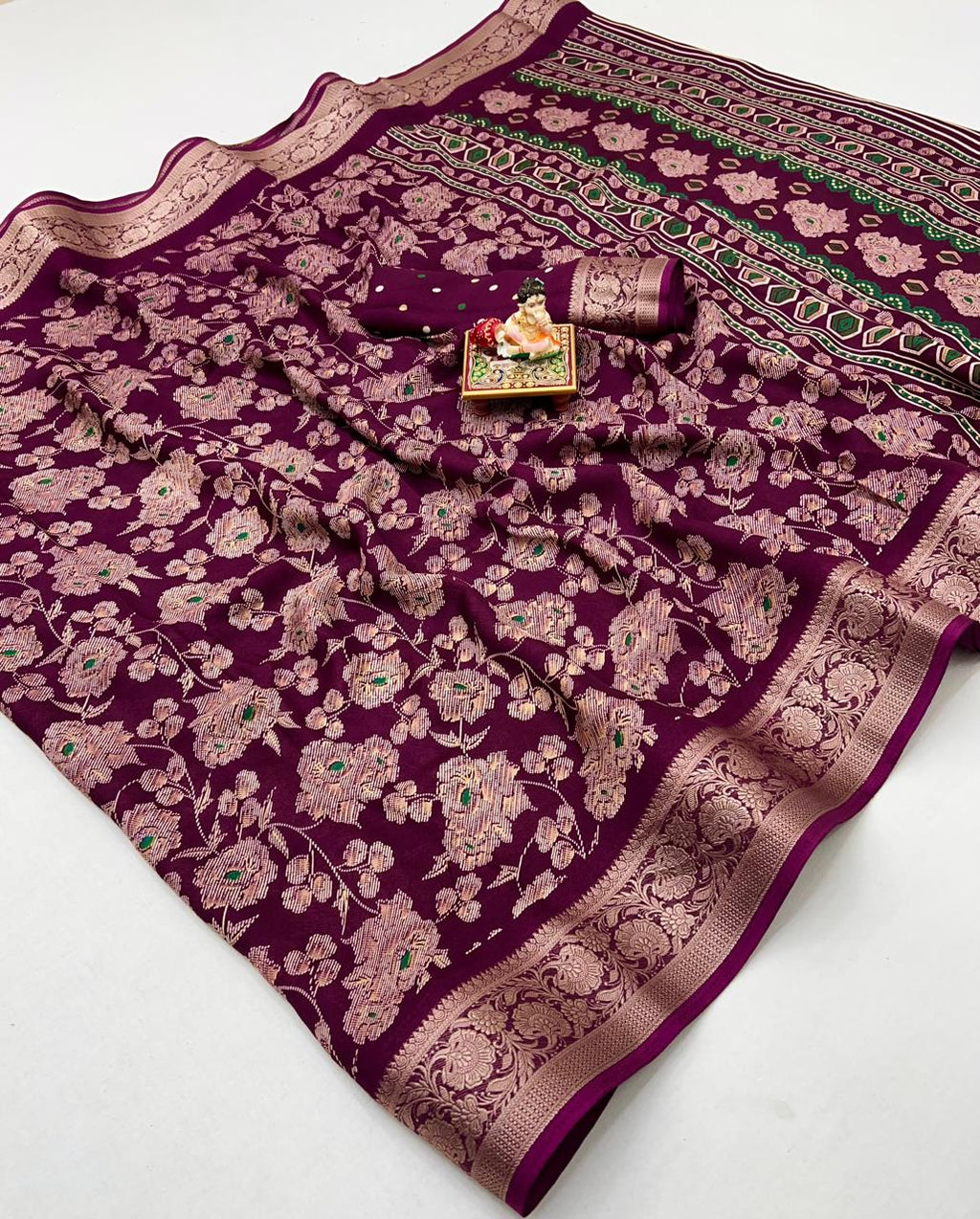 Pure Calcutta Moss Mellow Georgette Sarees