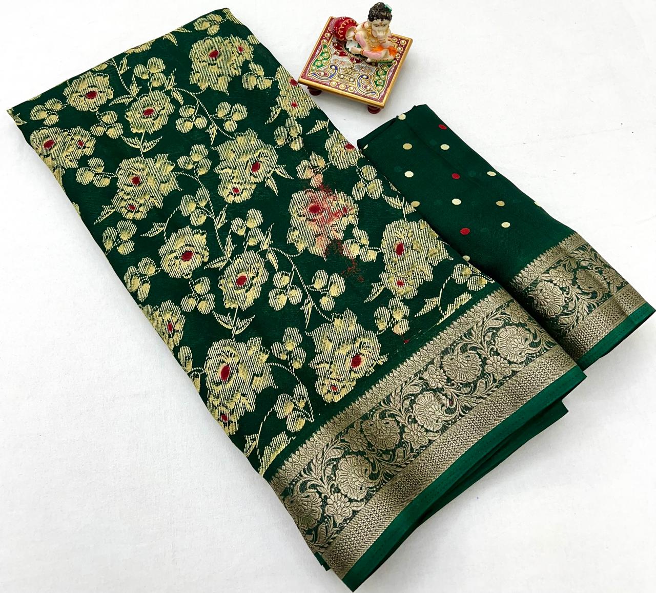Pure Calcutta Moss Mellow Georgette Sarees