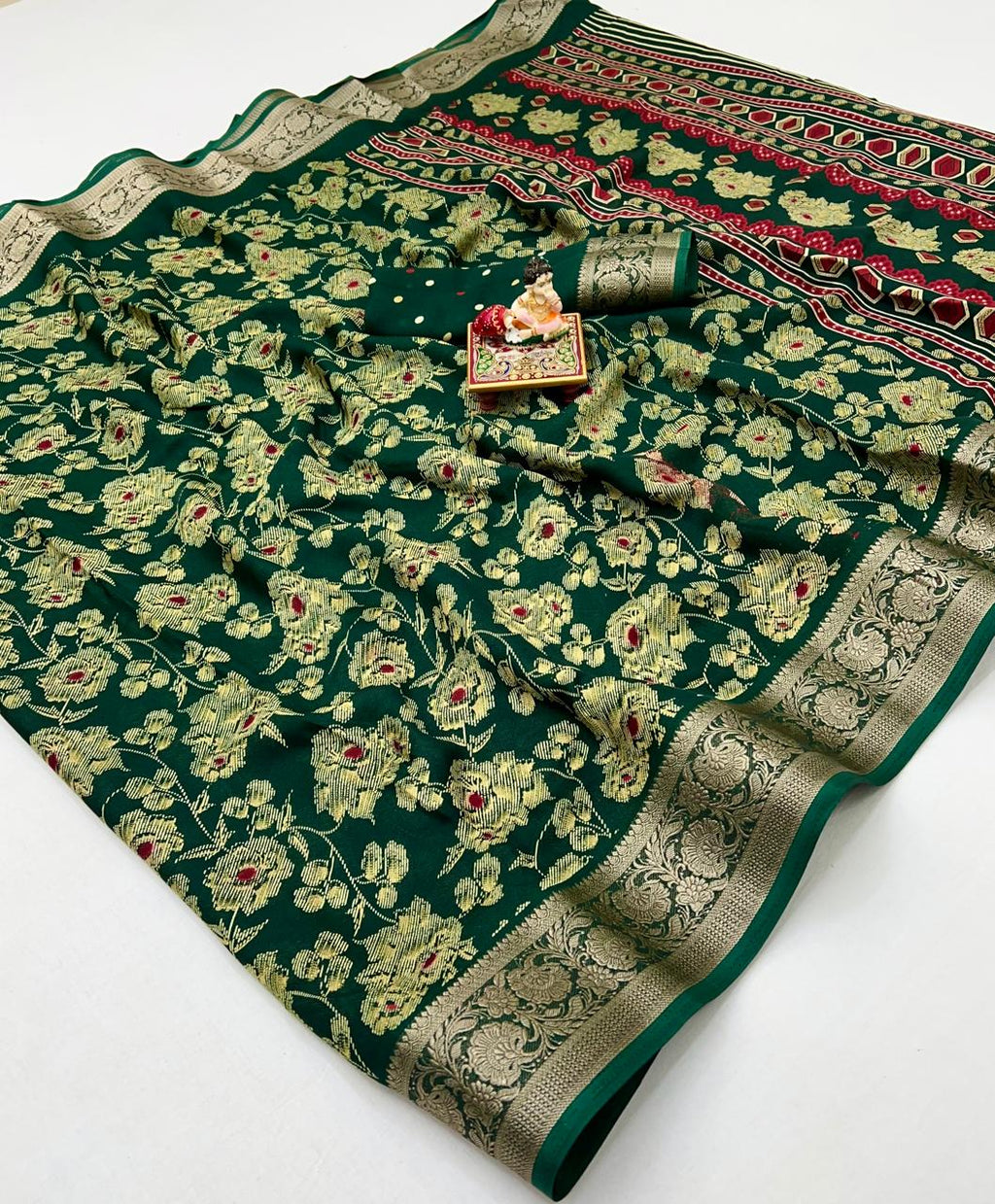 Pure Calcutta Moss Mellow Georgette Sarees