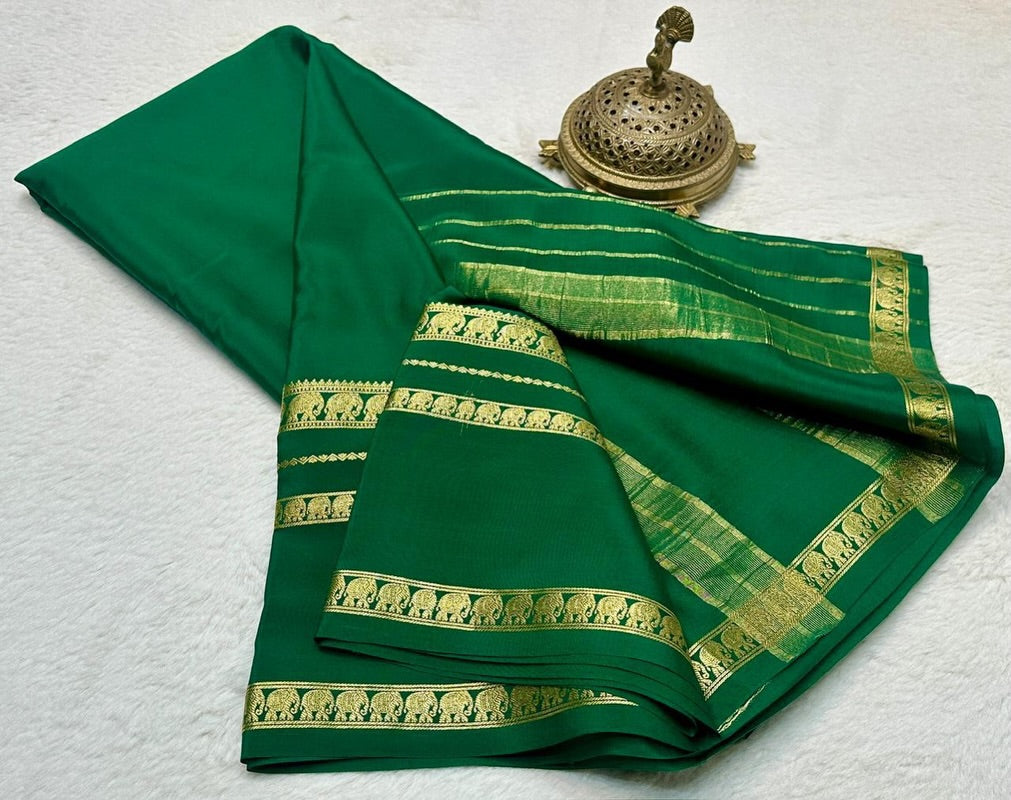 Super Premium Semi Crepe Mysore Silk Sarees