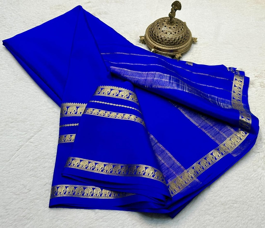 Super Premium Semi Crepe Mysore Silk Sarees