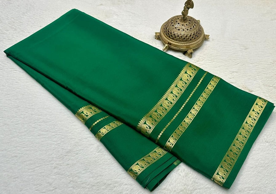 Super Premium Semi Crepe Mysore Silk Sarees