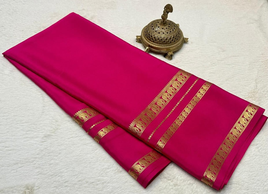 Super Premium Semi Crepe Mysore Silk Sarees