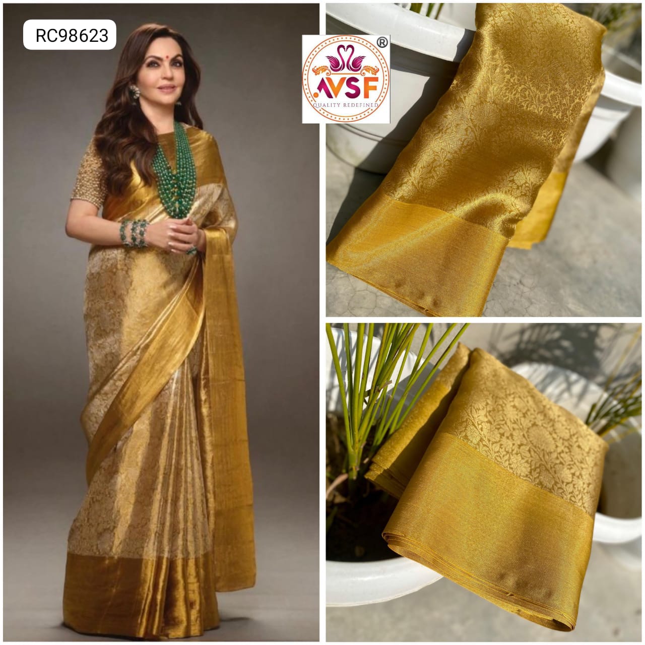 Banarasi Bridal Tissue Silk Saree