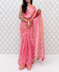 Premium Cotton Satin Bandhej Saree
