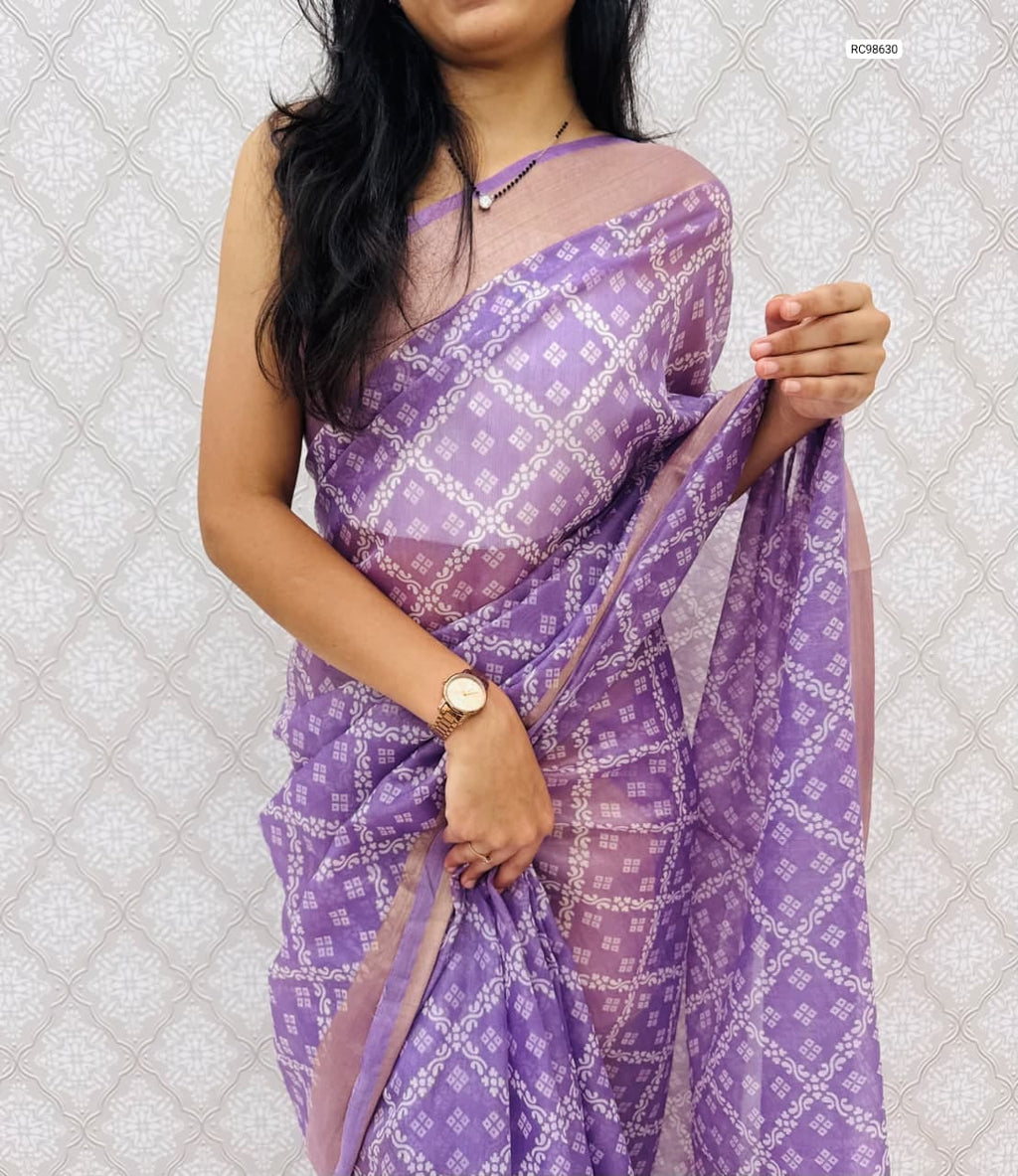 Premium Cotton Satin Bandhej Saree