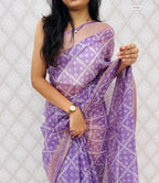 Premium Cotton Satin Bandhej Saree