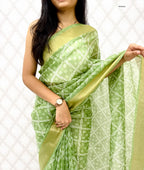 Premium Cotton Satin Bandhej Saree