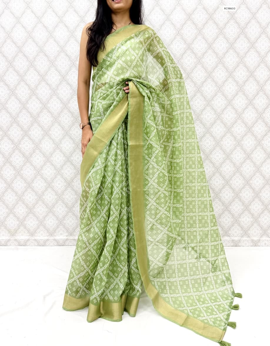 Premium Cotton Satin Bandhej Saree