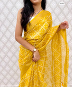 Premium Cotton Satin Bandhej Saree