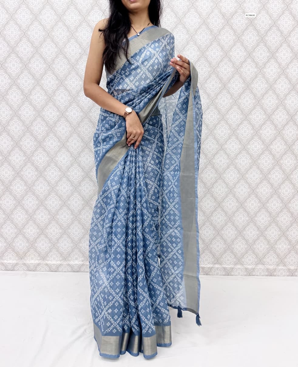 Premium Cotton Satin Bandhej Saree