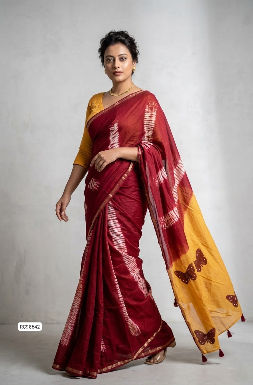 Heavy Blooming Mull Mull Cotton Saree