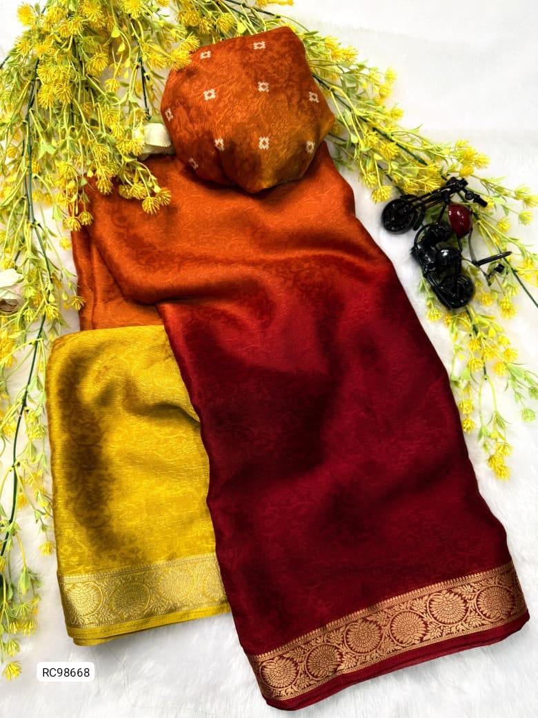 Premium Chinon Viscose Silk Saree