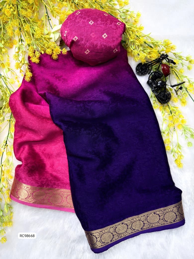 Premium Chinon Viscose Silk Saree