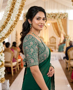 Original Semi Gajji Ajrakh Silk Saree